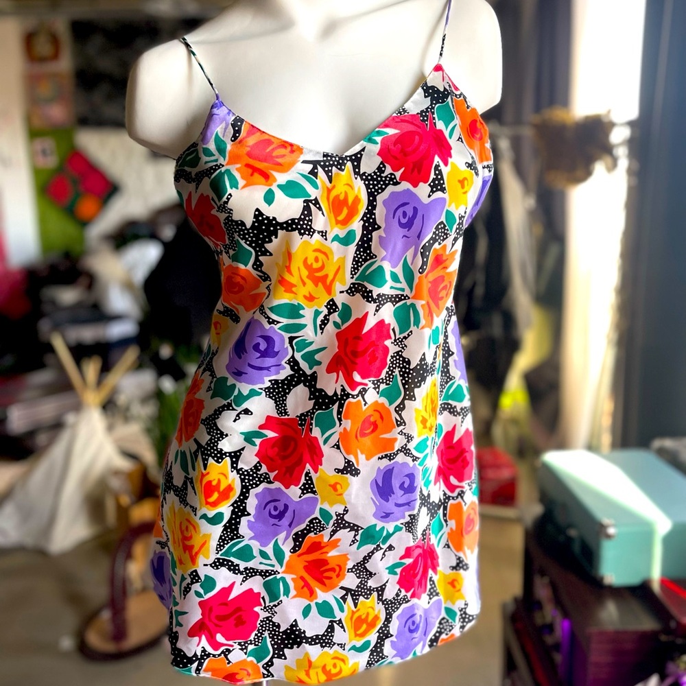 Axiom floral print polyester night gown lingerie size M